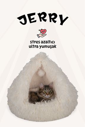 Jerry, Stres Azaltıcı, Ultra Yumuşak, Tasarım Kedi ve Köpek Yatağı