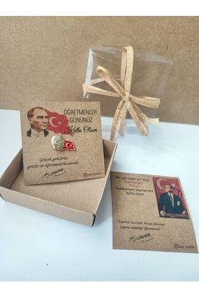 Atatürk ve Türk Bayraklı Yaka Rozeti Metal
