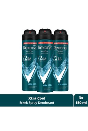 Men Erkek Sprey Deodorant Xtra Cool 72 Saat Kesintisiz Üstün Koruma 150 ml X3