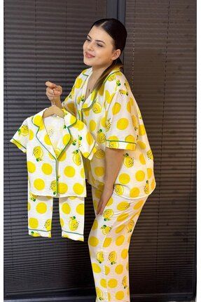 Limon desenli pijama takımı