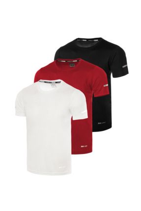 Ghassy Co. Erkek 3'lü Paket Dry Fit Atletik Nem Emici Günlük T-shirt