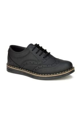 Günlük Cırtlı Siyah Renk Günlük Cırtlı Bantlı Erkek Çocuk Klasik Ayakkabı