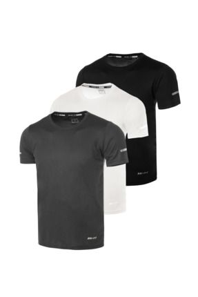 Ghassy Co. Erkek 3'lü Paket Dry Fit Atletik Nem Emici Günlük T-shirt