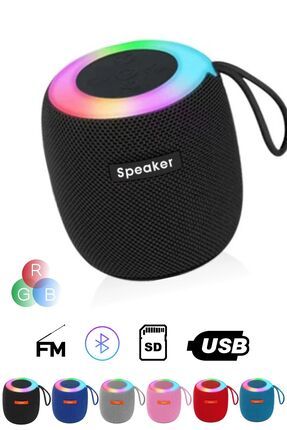 Mini RGB Işıklı Bluetooth Speaker Taşınabilir Ses Bombası Stereo Yüksek Kalite Hoparlör Ses Seviyesi