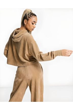 Nike Sportswear Womens Velour Kad n Kadife Kahverengi Sweatshirt Fiyat Yorumlar Trendyol