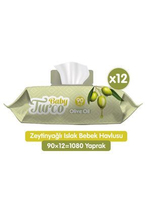 Zeytinyağlı Islak Bebek Havlusu 12x90 Adet