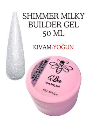 50ml Protez Tırnak Jeli Builder Gel Shimmer Milky