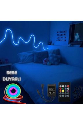 Neon Rgb Led - Sese Müziğe Duyarlı Kumandalı -Çok Renkli - 2,5 Metre Tak Çalıştır