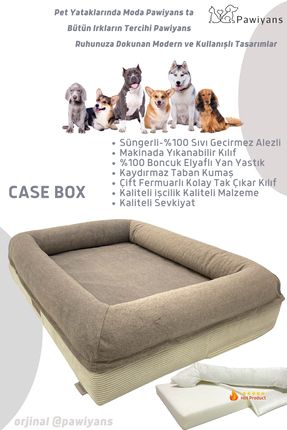 Coch Box Üst Kalite Köpek Yatağı Süngerli Sıvı Geçirmez Alezli. %100 Elyaflı. 2 Fermuarlı