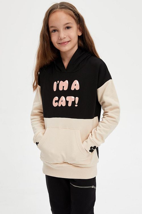 Defacto Kiz Cocuk Baski Nakisli Kedi Kulakli Sweatshirt Fiyati Yorumlari Trendyol