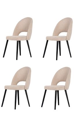 Loft 4' lü Sandalye Takımı / Mutfak Sandalyesi / Yemek Sandalyesi /Krem