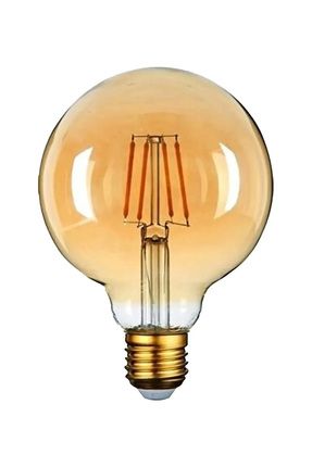 Rustik Led Ampul E27 Duy G95 4w Bal Cam Sarı Işık Tasarruflu Dekoratif Vintage Aydınlatma