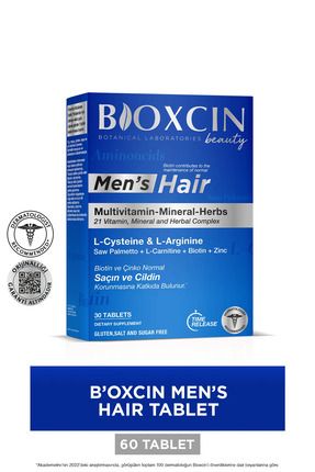 Mens Hair 30 Tablet - L Arginin Biotin Saw Palmetto L Carnitine Çinko L Sistein Keratin Bakır İyot.