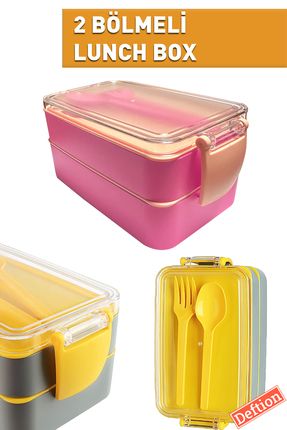 Pembe 900ml Lunch Box Beslenme Kutusu Plastik Sefer Tası Yemek Taşıma Lunchbox Okul Yurt Için