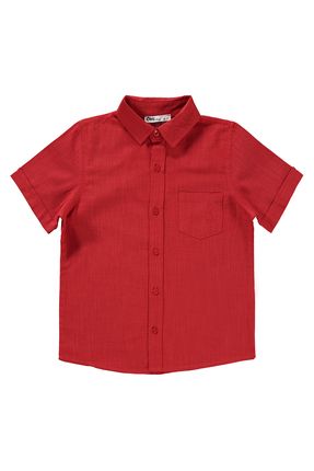 Erkek Çocuk Gömlek 6-9 Yaş Kırmızı