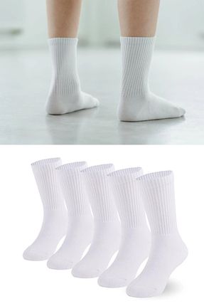 Unisex Beyaz Renkli 5'li Spor Çorap Kutusu