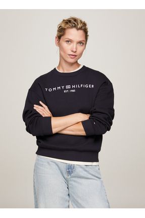 Tommy Hilfiger Bisiklet Yaka Bask l Lacivert Kad n Sweatsh rt MDRN REG CORP LOGO C NK SWTSHRT Fiyat Yorumlar Trendyol