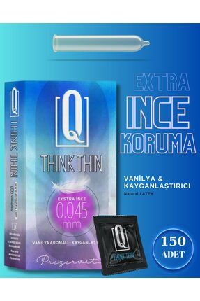 Extra İnce ve Vanilya Oromalı 150 Adet Prezervatif Kayganlaştırıcılı Condom