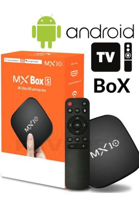 4K Android Tv Box + Stick Wifi Akıllı Tv Kutusu Ve Kumandası Medya Oynatıcı Mx10 Box