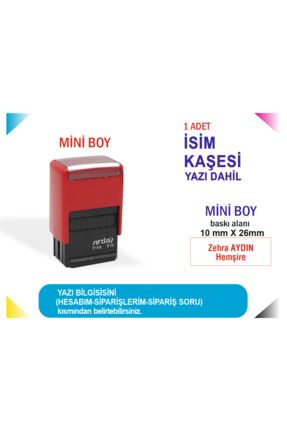 Miniboy Kırmızı İsim Ünvan Kaşesi YAZI DAHİL %100 LAZER ÜRETİMİ Mühür (Mavi Mürekkepli) sırdaş 910K