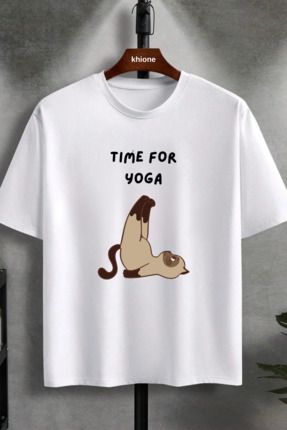 Genel Markalar Unisex Tasar m Time For Yoga Bask l 100 Pamuk T shirt Fiyat Yorumlar Trendyol