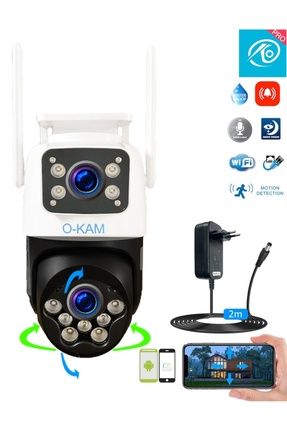 Duo Çift Lensli Hareketli Wi-fi Akıllı Ip Güvenlik Kamerası Hd Türkçe (o-kam) Uygulama