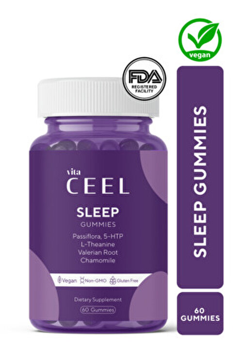 Uyku Döngüsüne Yardımcı Vegan Sleep Gummy Vitamin Passiflora, Vitamin B6, 5- http, L-theanie