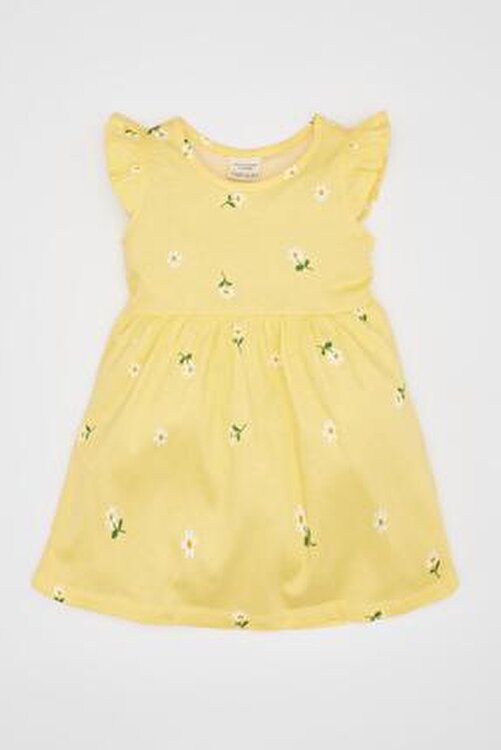 Kız Bebek Desenli Kısa Kollu Elbise A0136a524sm