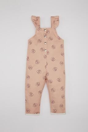 Kız Bebek Çiçekli Gabardin Tulum C0569A524SM