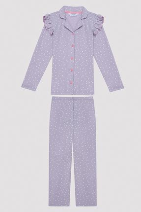Kız Çocuk Dot Gömlek Pijama Takımı