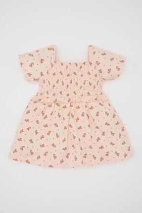 Kız Bebek Çiçekli Kısa Kollu Elbise C2396A524SM