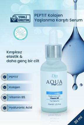 Aqua Hiyaluronik Asit Serumu Cilt Yenileyici Yaşlanma Karşıtı Onarıcı Peptit Yüz Bakım Serumu 30 ml