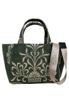 Kadın Vegan Yeşil Medium Tote Bag - Antique Green Tasarım