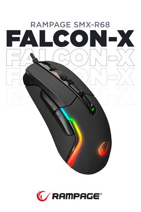 SMX-R68 FALCON-X RGB Led Işıklı Mouse Drag Click Gaming Mouse Oyuncu Mouse Makrolu Örgü Kablo