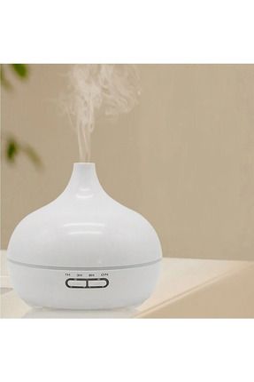 Premium Kalite Geniş Alan Aromatik Oda Kokusu Difüzörü 7 Farklı Işıklı Buhar Makinası 500 ml Beyaz