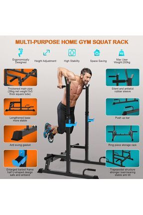 JX FITNESS Squat Raf ve Cok Fonksiyonlu Halter Raf A rl k Kald rma Bench Press ve Dip stasyonu Ta nabilir Fiyat Yorumlar Trendyol