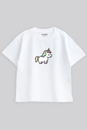1-5 Yaş Kız Çocuk Tişört, Unicorn Baskılı Tişört