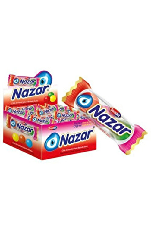 100 adet Çilek Aromalı 3'lü Nazar Sakız - Nostaljik Hediye Sakız