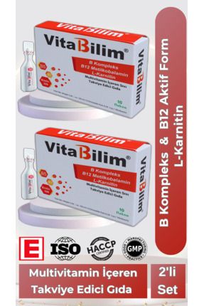 VİTABİLİM ® B Kompleks Vitamin,B12,Biotin ,b1, B2, B3, B5, B6, B1, L- Karnitin 2'li Avantaj Paket