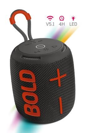 Bold Siyah Taşınabilir Ses Bombası Kablosuz Bluetooth Hoparlör Speaker Yüksek Sesli TWS