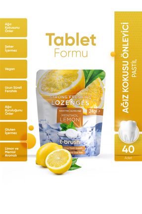 Limon&Nane Aromalı Ferahlatıcı Ağız Tableti - Ağız Kokusu Önleyici Pastil-Şekersiz