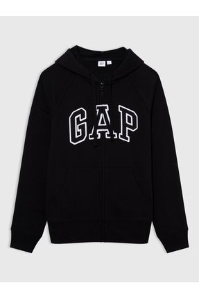 GAP Kad n Siyah Gap Logo Fleece Fermuarl Sweatshirt Fiyat Yorumlar Trendyol