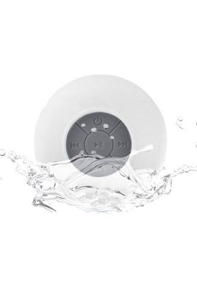 Su Geçirmez Mini Bluetooth Duş Hoparlörü (BEYAZ)