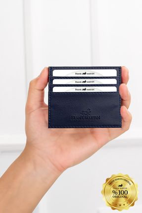 Orijinal Kutulu Unisex Slim Deri Ince Model Kredi Kartı & Kartvizitlik Kartlık Lacivert