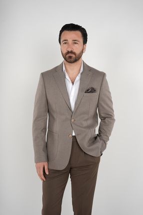 Premium İtalyan Stil Slim Fit Erkek Punto Dikişli Torba Cepli Yarım Astarlı Ceket