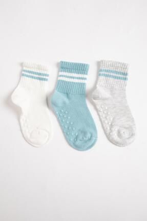 Erkek Bebek Dikişsiz 3lü Pamuklu Uzun Çorap C4265A5NS