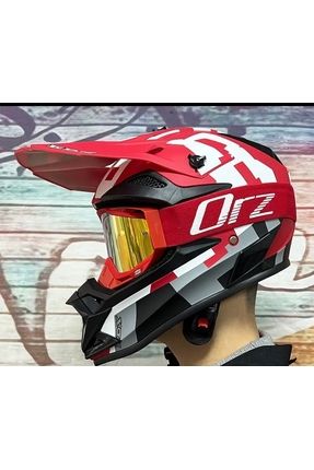 FullFace Bisiklet Kaskı-Kırmızı (Gözlük+Maske Hediyeli)