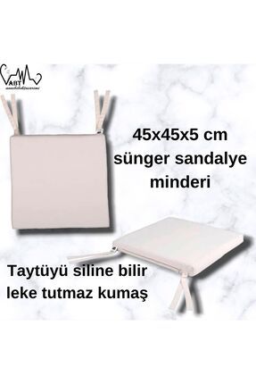 Taytüyü Kumaş Kaplı Sünger Modern Kare Sandalye Minderi 45x45x5 cm 1 adet
