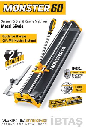 Monster 60 Profesyonel Fayans Seramik Granit Kesme Makinesi 60cm - Metal Gövde