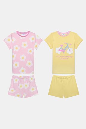 Kız Çocuk Daisy Çok Renkli Pijama Takımı